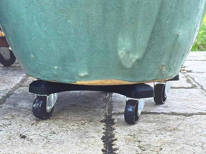 Bosmere S12410 Down Under Plant Caddie with Wheels 12" - 350lb Capacity, Black