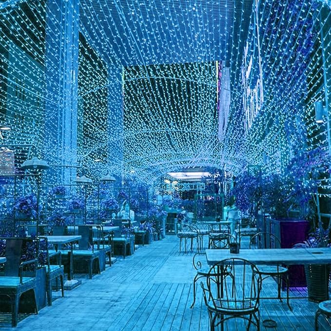 String Lights, 2 Pack Battery Operated String Lights with Remote Timer Waterproof 8 Modes String Lights for Bedroom,Garden,Party,Xmas Tree Indoor Outdoor Decorations (Blue, 16.4)