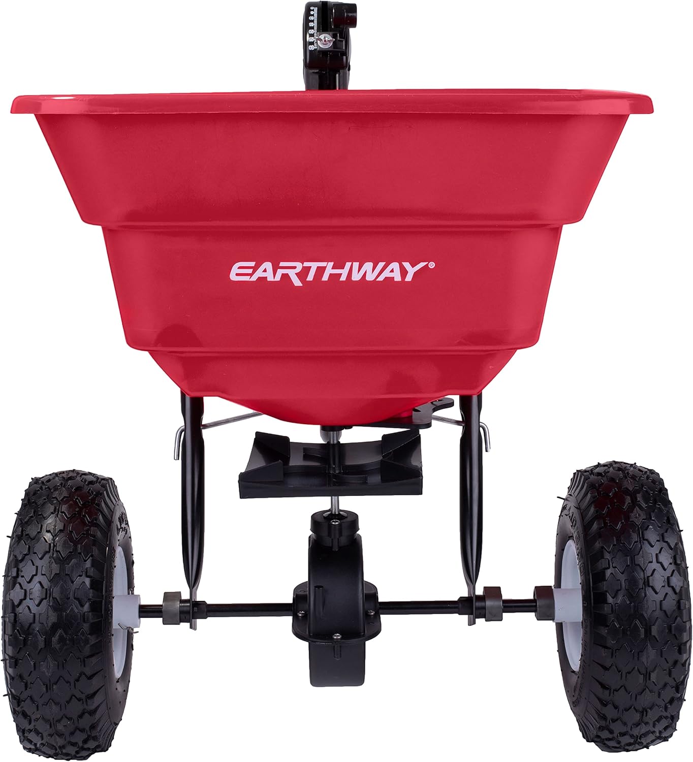 EarthWay Products 2050TP 80lb Towable Broadcast Spreader - Pull Behind Spreader, ATV Spreader for Lawn Mower - Adjustable Fertilizer and Seed Spreader with Easy Flow, Durable Frame