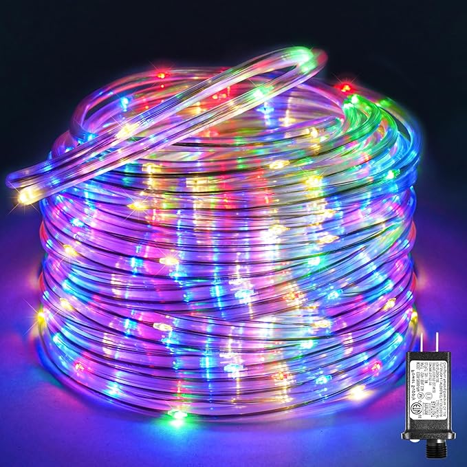 Rope Lights for Outside, 100FT 300 LED Plug in Christmas Lights Outdoor with Waterproof 8 Modes, Connectable String Light for Indoor House Patio Garden Party Easter Decorations, Multicolor