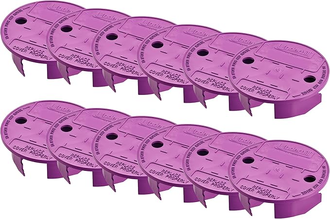 Underhill Sprinkler Valve Round Box Lid, VersaLid 6 Inch to 7 Inch Universal, Cover for Automatic Irrigation System, Lawn, Purple, VL-6P-24, 24 Pack