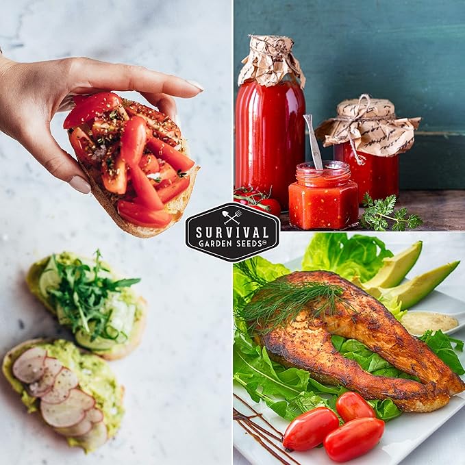 Survival Garden Seeds - Roma Tomato Seed for Planting - 2 Packs with Instructions to Plant and Grow Italian Roma Tomatoes in Your Home Vegetable Garden - Canning Favorite - Non-GMO Heirloom Variety