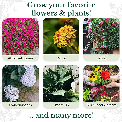 HydraBloom Flower Fertilizer - Indoor and Outdoor All Purpose Bloom Plant Food - Enriched with Kelp - for House Plants, Hanging Baskets, Strawberries - Use in Soil Gardens & Hydroponic Systems - 16oz