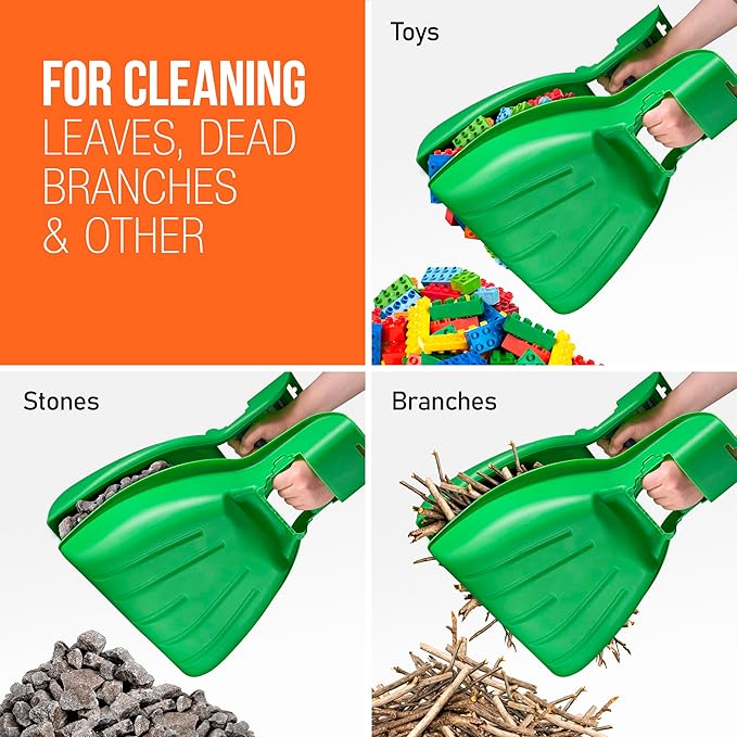 Leaf Collector, Leaf Scoops, Hand Rake for Leaf Picker Upper Gardening Hand Tools, Lawn Cleaning Garden Rake 6 Pairs Leaf Scoop, Green Plastic Leaf Grabber, by Superio