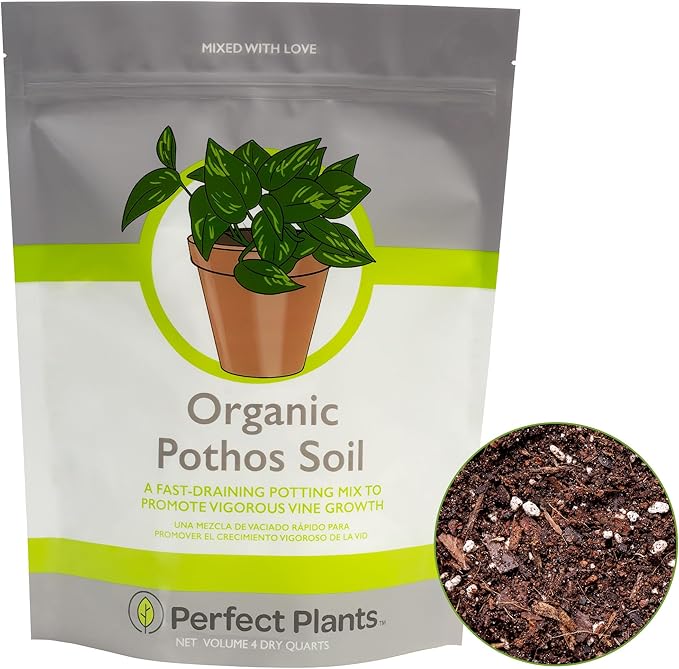 Perfect Plants Organic Pothos Soil | Horticultural Potting Mix for All Indoor Potted Pothos | Grow Healthy houseplants Indoors (4qts.)