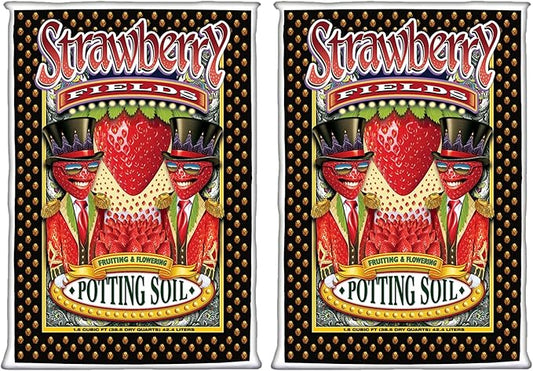 FoxFarm Strawberry Fields Fruiting & Flowering Potting Soil, 1.5cu ft (Pack of 2) - Use to Increase Blooms, Fruits, and Berries - Made for The Fruiting and Flowering Stages of Plants