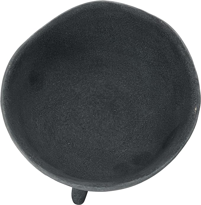 Creative Co-Op Boho Terracotta Footed Planter, Matte Black