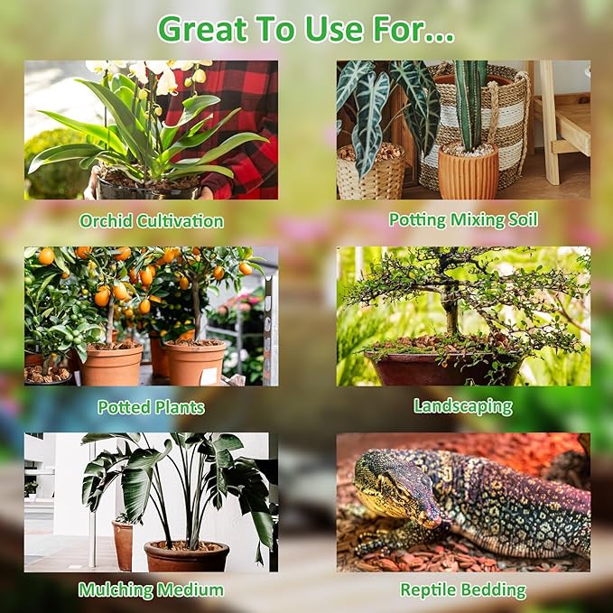 Riare 4 Pack Coco Chips Substrate for Plants- 4.4lb 100% Organic Coconut Husk Brick with Low EC and pH Balanced, High Expansion Coconut Substrate Coco Husk Mulch for Garden Flowers, Herbs, Planting