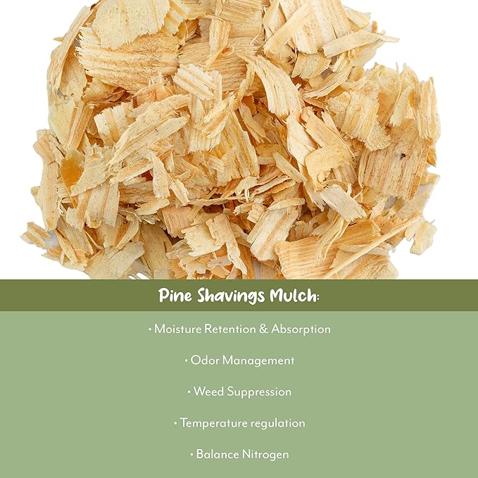 Pine Shavings Mulch/Livestock Bedding (8 Quarts), Garden Mulch and Small Animal Pet Bedding