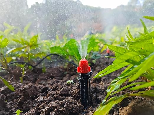 Adjustable Drip Irrigation Spray Emitters: Stake Irrigation Misting Drippers with Lock Barbed for 1/4 inch Tubing Drip Irrigation Parts for Garden Watering System (30PK)