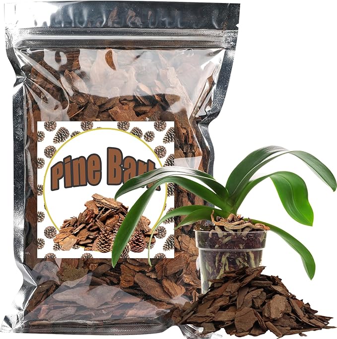 Pine Bark 1qt for Orchid Potting Mix, Organic Tree Bark Mulch for Potted Plants, Enhanced Drainage, Air Flow & Root Ventilation, Ideal for Phalaenopsis, Cattleyas, Dendrobiums