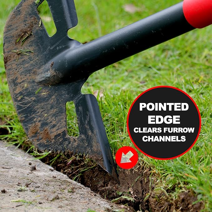 Roamwild Multi-Digger Garden Edger – Reinforced Fibreglass Light Weight Gardening Edging Tool with Edge Clearing Extra Wide Footplates & Unique Dual AIR Light Grip Technology & Root Saw Stump Cutter.
