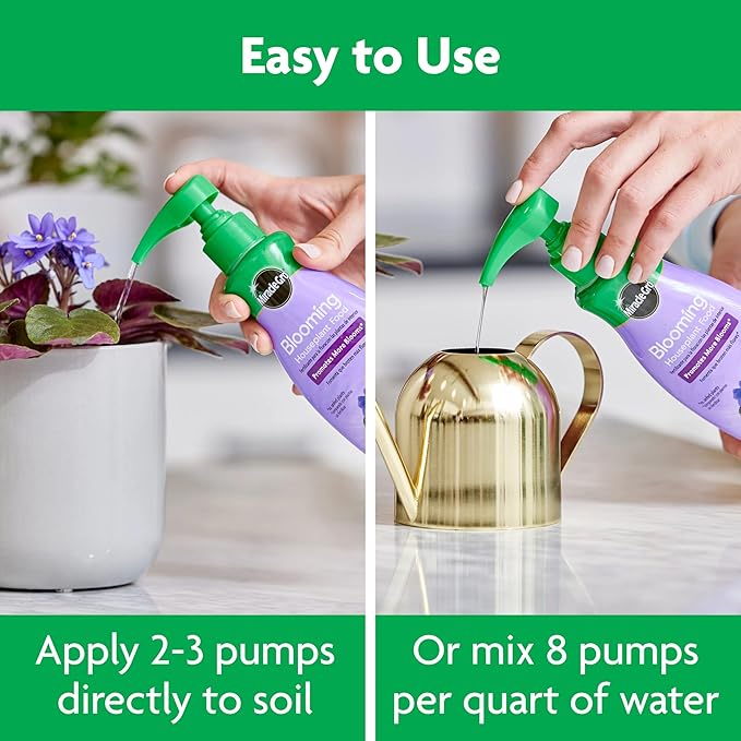 Miracle-Gro Blooming Houseplant Food, 8 oz., Plant Food Feeds All Flowering Houseplants Instantly, Including African Violets