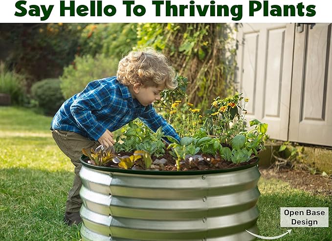 Galvanized Raised Garden Beds Outdoor // 2×2×1 ft (2-Pack) Planter Raised Beds for Gardening, Vegetables, Flowers // Large Metal Garden Box (Silver) // Patented Tool-Free Design