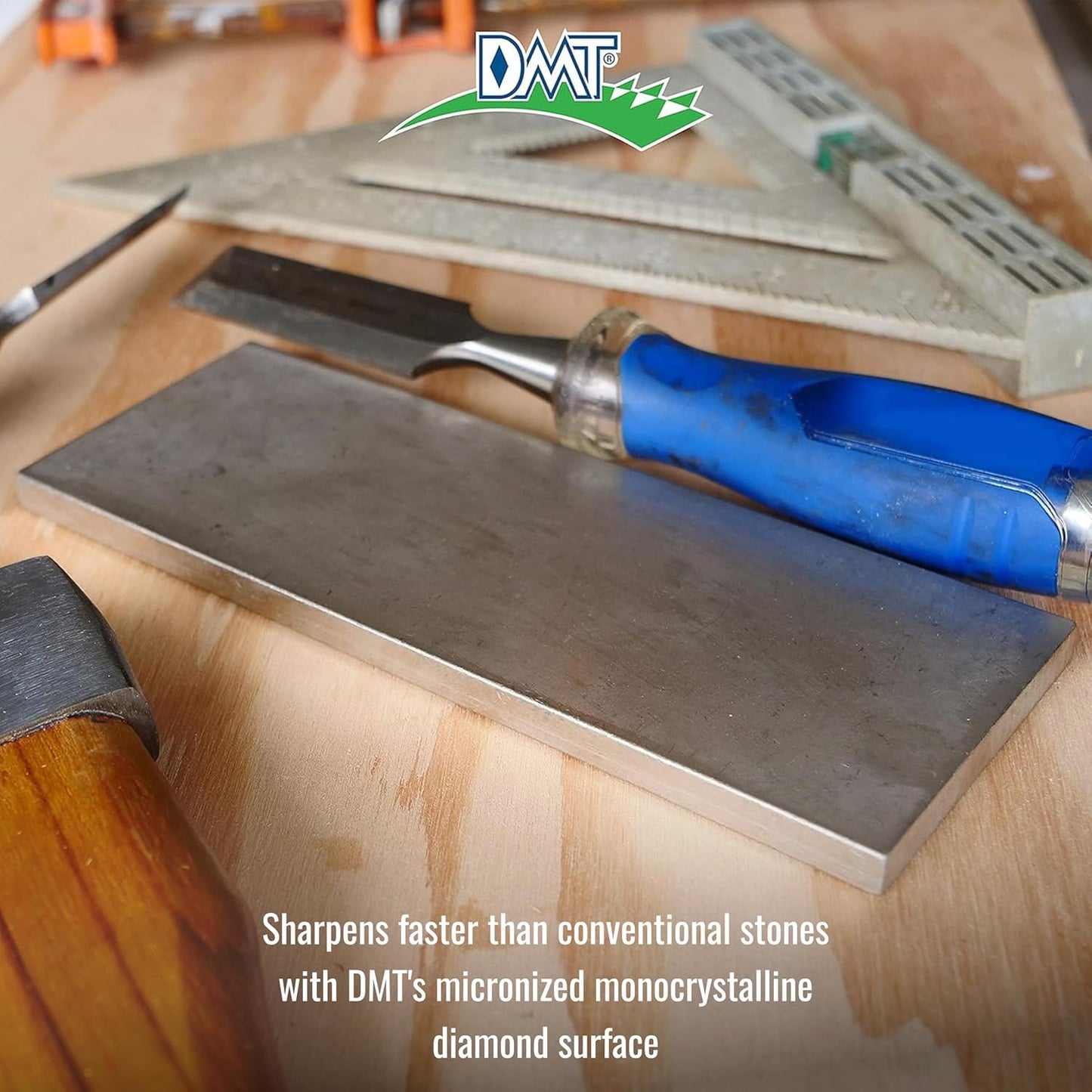 DMT D8C Dia-Sharp Bench Stone, Diamond Knife Sharpener, Coarse (325), Flat Sharpening, Non-Slip Knife Sharpener, Made in the USA, 8" x 3" x 0.38"