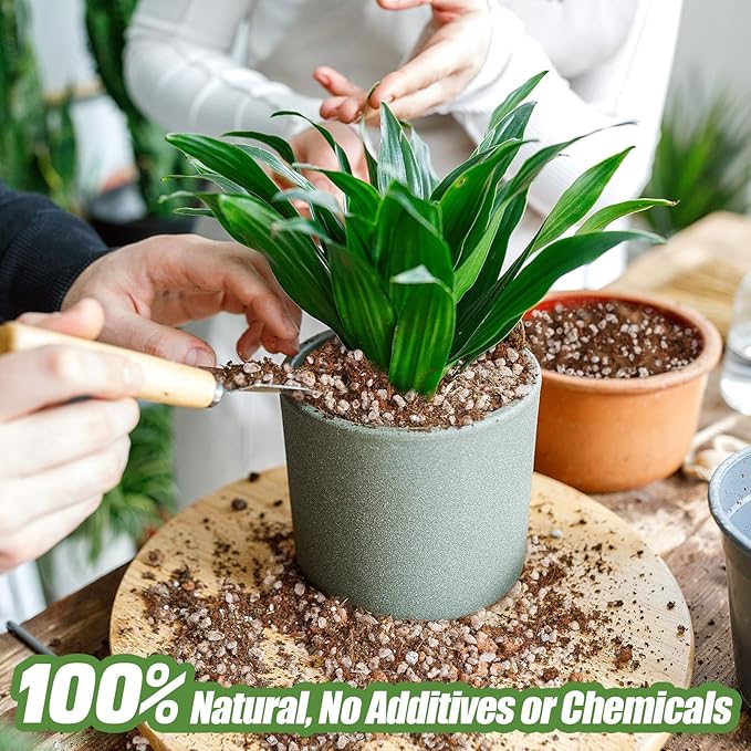 Coco Coir Perlite Mix - Retain Moisture, Improve Drainage & Aeration - Coco Peat Perlite Potting Mix, Loose Organic Potting Soil for Indoor Plants, 2 Quarts