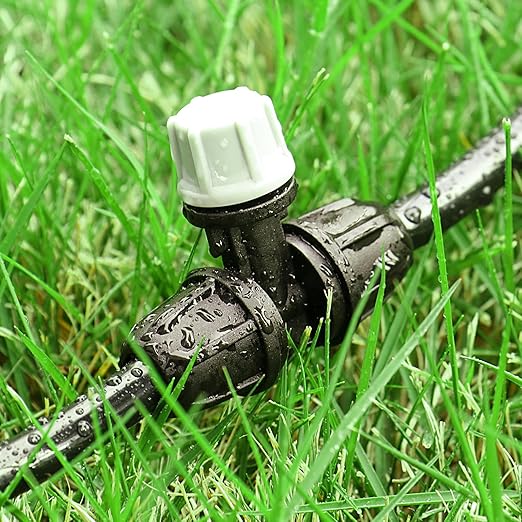 Upgraded Micro Spray Irrigation Drippers, 24 Pieces Three-Way Atomizing Nozzle Fitting for 1/4 Inch Tubing Lock Barbed Drip Line Parts Emitters for Garden Greenhouse Sprinkler Misting System