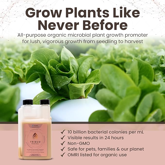 Tribus Organic Microbial Inoculant – Root Booster for Plants, Increases Plant Yield, Root Growth, Flower & Fruit Quality. Bloom Booster. Visible Root Growth in 24Hrs. Liquid Color May Vary. 8.5 oz