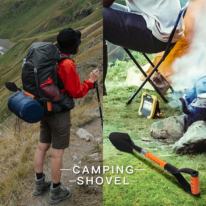 Kids Shovel, Small Shovels for Digging, Overall Length 28 Inches, Mini D Handle Shovel,Gardening Shovels,Matel Beach Shovel,Camping Shovel Matel+Fiberglass