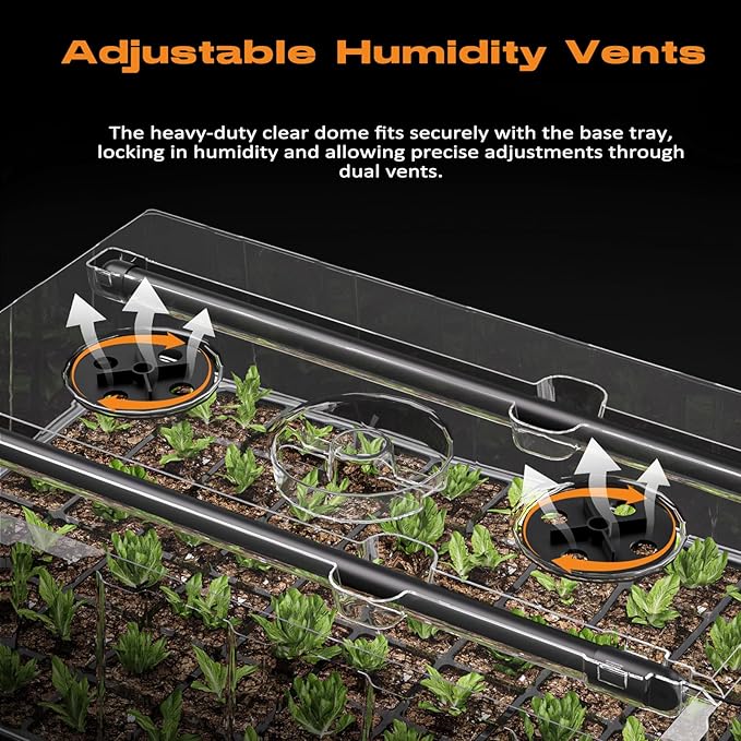 60-Cell Self-Watering Seed Starter Tray with Grow Light, Seed Starter Kit with 4.07” Humidity Dome, Indoor Seedling Starter Tray, Seed Starting Tray for Plant Germination, Seeds Growing