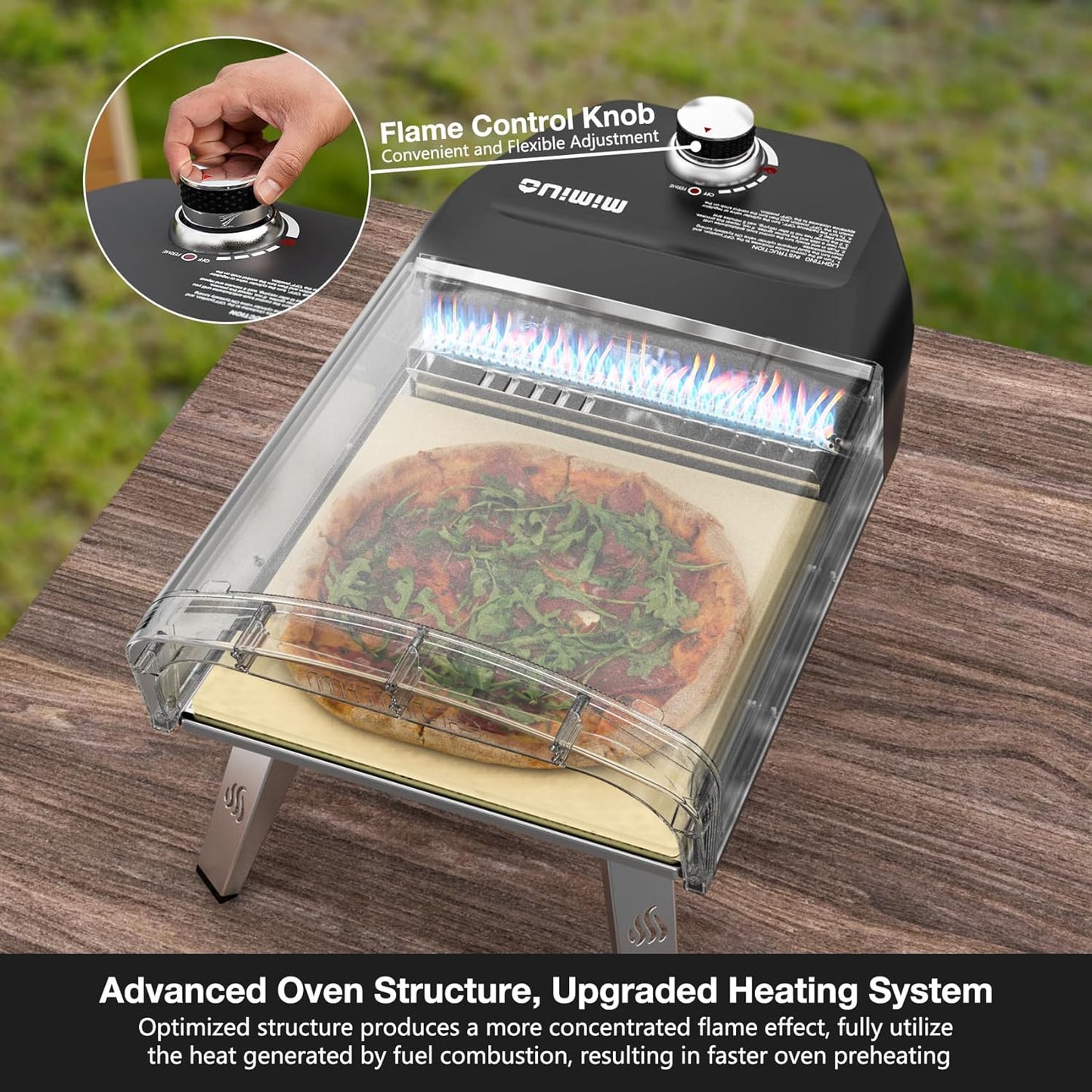 Gas Pizza Oven Outdoor - Portable Propane Pizza Ovens for Outside - Professional Pizza Stove with 13 inch Pizza Stone, Ideal for Any Outdoor Kitchen
