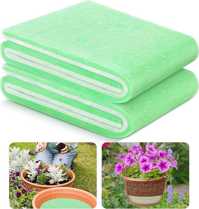 Adnee 2 Pcs Flower Pot Filler Insert-47.2" x11.8" Plant Pot Filler Material-Lightweight Planter Drainage Material for Indoor Outdoor Gardening Plants Container