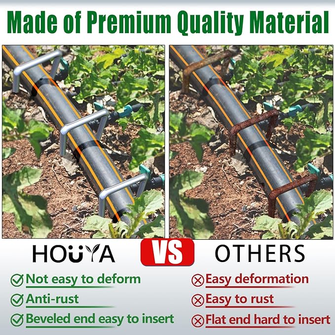 Landscape Staples 6 Inch Garden Stakes Galvanized Garden Staples Pins Anti-Rust Ground Stakes for Weed Barrier, Irrigation Tubing Hose, Yard Lawn SOD, Landscape Fabric, Decoration (24 Pack)