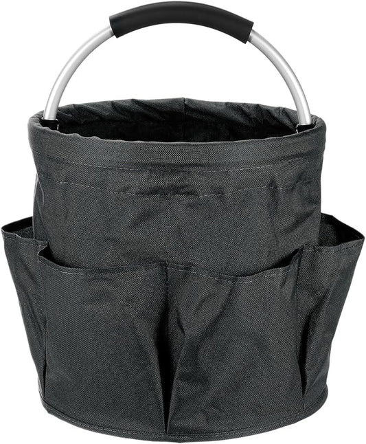 HARFINGTON Garden Tool Bag 17L Large Oxford Waterproof with Pockets Garden Tote Bag Gardening Plant Tool Organizer Storage Carrier Store for Outdoor Women Men, Black