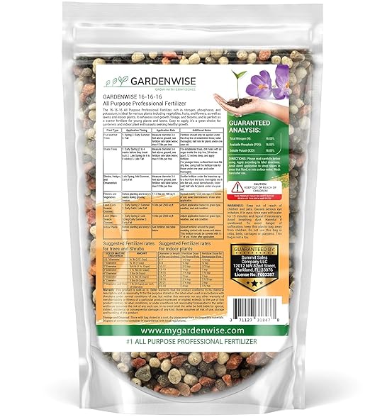 16-16-16 All Purpose Professional Fertilizer - Lawn Fertilizer - Flower Fertilizer - Trees Fertilizer - Shrubs Fertilizer - Vegetable Gardens Fertilizer (1 Quart)