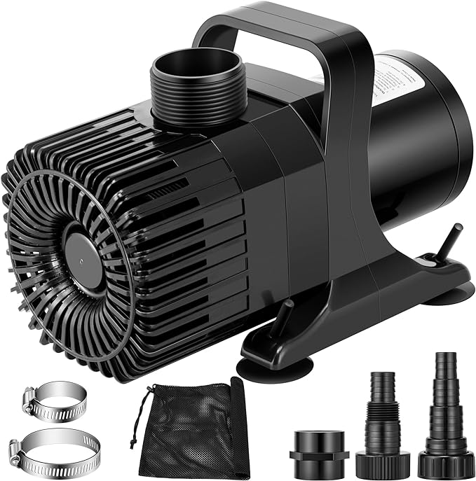 VIVOSUN 2600 GPH Submersible Water Pump with Barrier Bag, Ultra Quiet 200W Pond Pump for Pond, Waterfall, Fish Tank, Statuary, Hydroponic, 20Ft. Lift Height