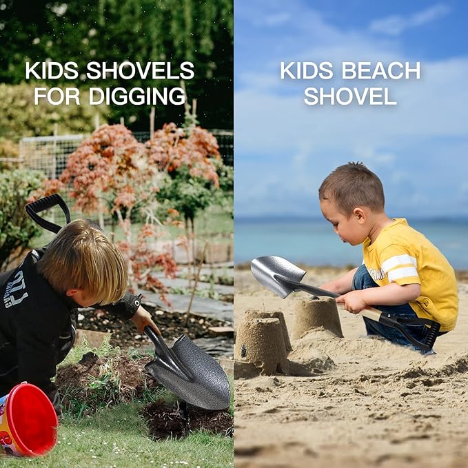 Small Shovel,Short Handle Shovel,Overall Length 28 Inches,Kids Shovels for Digging,Shovels for Gardening,Metal Sand Shovel, Metal + Wooden