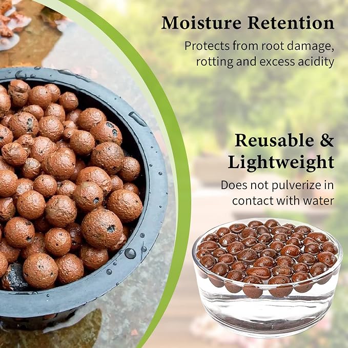 Legigo 19 LBS Organic Expanded Clay Pebbles, 4mm -16mm Light Expanded Clay Aggregate, Natural Clay Pebbles for Hydroponic & Aquaponics Growing, Orchid Potting Mix, Dutch Buckets, Drainage