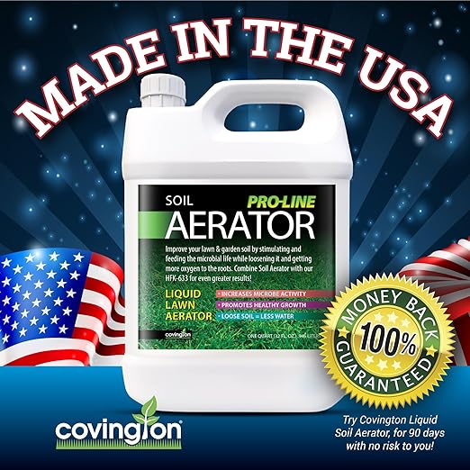 Covington Liquid Lawn Aerator PRO-LINE Liquid Aeration for Lawn, Soil Conditioner and Loosener for Compact Clay Soils, The Ultimate Aerating Humic Acid Lawn Revival & Soil Compaction Solution