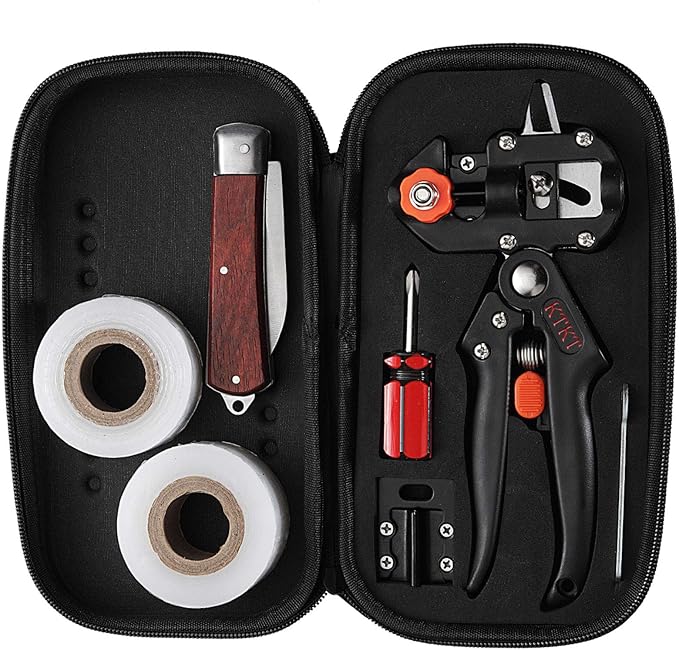 KTKT Grafting Tool Kit, Garden Pruner Tools, Perfect for Fruit Trees Grafting, Including Grafting Tapes, Grafting Knife & Replacement Blades