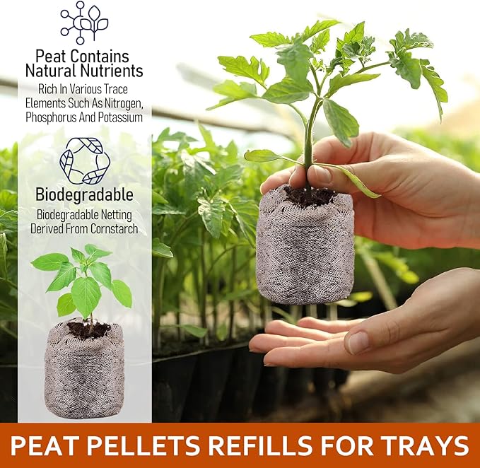 Legigo 50 Pcs 50mm Seed Starter Peat Pellets Pods for Seedlings- Compressed Seed Starting Pellets Seed Starter Pods Plugs Soil Peat Pods for Starting Seeds, Garden Planting Herb Flower Vegetables