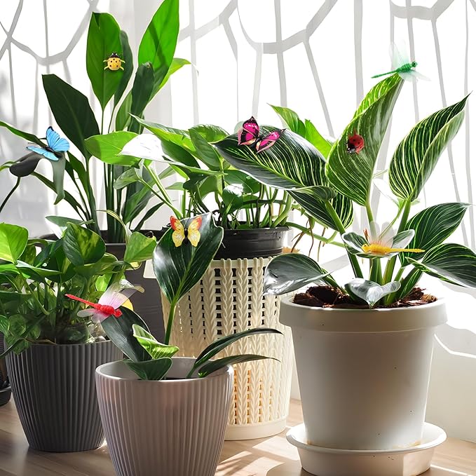 Plant Magnets for Potted Plants: Funny 3D Plant Safe Magnetic Charms,Cute Butterflies Magnets Plant Decor,Gift for Plant Lover (12 PCS)