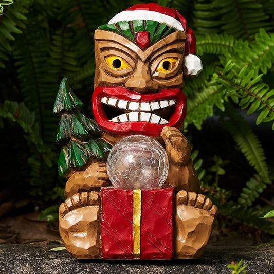 Outdoor Garden Decor-Christmas Tiki Totem Statues Light Beautiful Gift-Giving for Your Indoor Christmas & Holiday Decorations（9.65“）