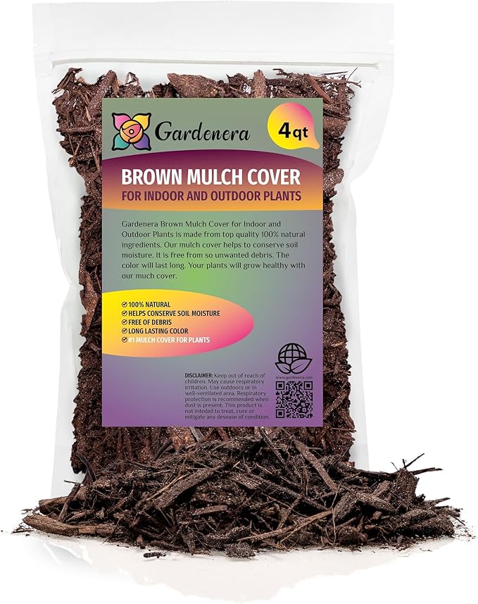 Brown Mulch - Protect Your Plants with a Sustainable Ground Cover - 4 QUARTS