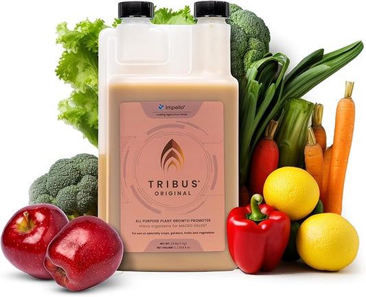 Tribus Organic Microbial Inoculant – Root Booster for Plants, Increases Plant Yield, Root Growth, Flower & Fruit Quality. Bloom Booster. Visible Root Growth in 24Hrs. Packaging May Vary. 33.8 oz