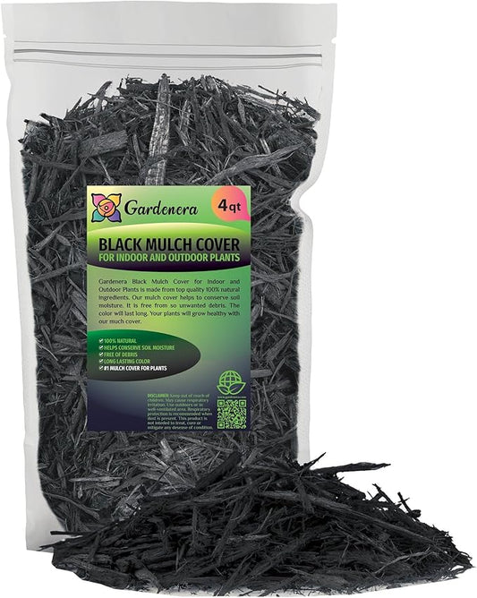 Black Mulch - Retain Moisture and Promote Healthy Root Growth in Your Landscape - 4 QUARTS
