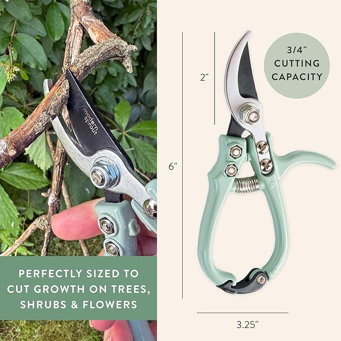 Modern Sprout Gardening Pruners, Lightweight, Durable, Green, One Size (Sage-New Packaging)