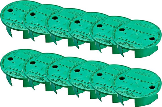 Underhill Sprinkler Valve Round Box Lid, VersaLid 6 Inch to 7 Inch Universal Cover for Automatic Irrigation System, Green, VL-6-24, 24 Pack
