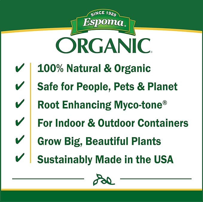 Espoma Organic Potting Soil Mix - All Natural Potting Mix For All Indoor & Outdoor Containers Including Herbs & Vegetables. For Organic Gardening, 2 Cubic Foot bag. Pack of1