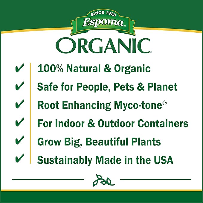 Espoma Organic Potting Soil Mix - All Natural Potting Mix For All Indoor & Outdoor Containers Including Herbs & Vegetables. For Organic Gardening, 1 Cubic Foot. bag. Pack of 1