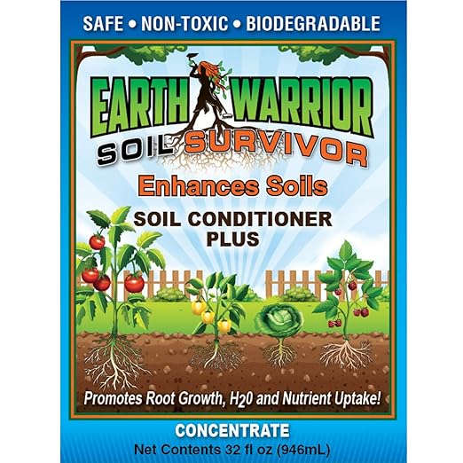 Soil Survivor Concentrate, Soil Survivor by Earth Warrior - Premium Soil Conditioner and Root Enhancer with B-Complex Vitamins and Fermentation Products Pre-Mix Spray for All Plants, Biodegradable
