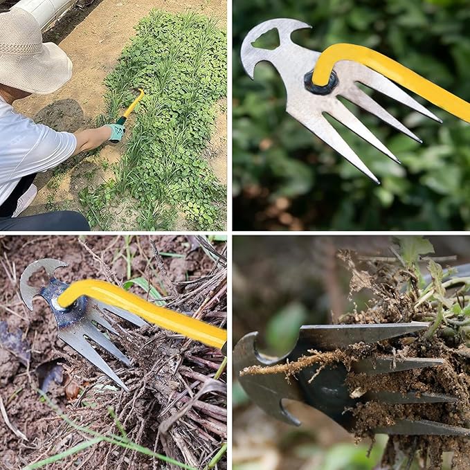 2Pcs Gardening Hand Weeder Tools, Weeding Artifact Uprooting Weeding Tool, Sharp Manganese Steel Weed Puller Tool, Manual Garden Weeders Tools for Vegetable Backyard Loosening Planting Weeding