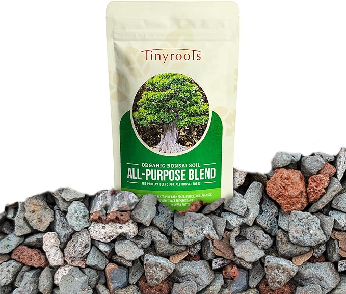Bonsai Soil Mix by Tinyroots - All Purpose Bonsai Soil Mix Ready to Use Blend, Used for All Varieties of Bonsai Trees, 2.25 Quarts
