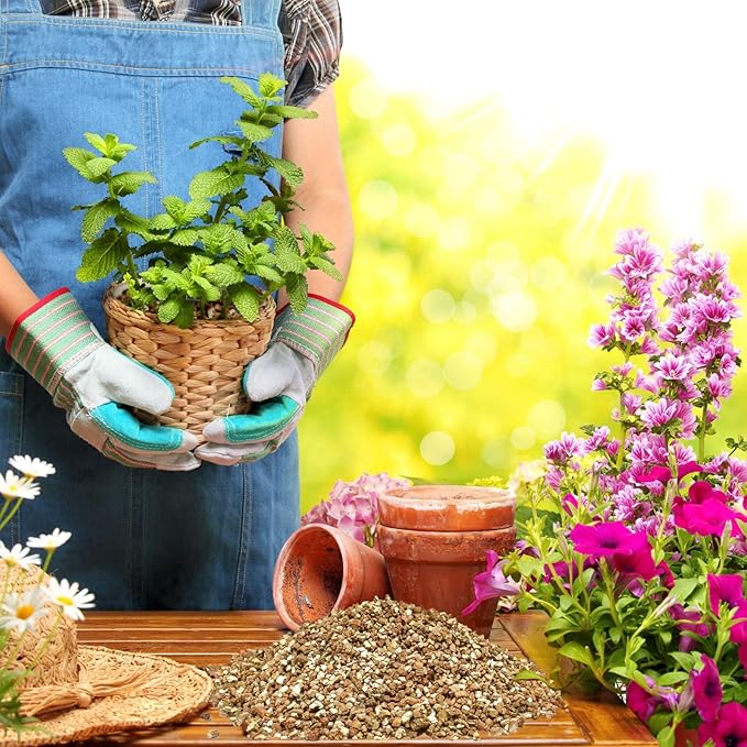 Halatool 6QT Horticulture Vermiculite Professional Soil Addictive Coarse Grade Vermiculite for Plants Gardening Mushrooms Seed Starting Cat Grass