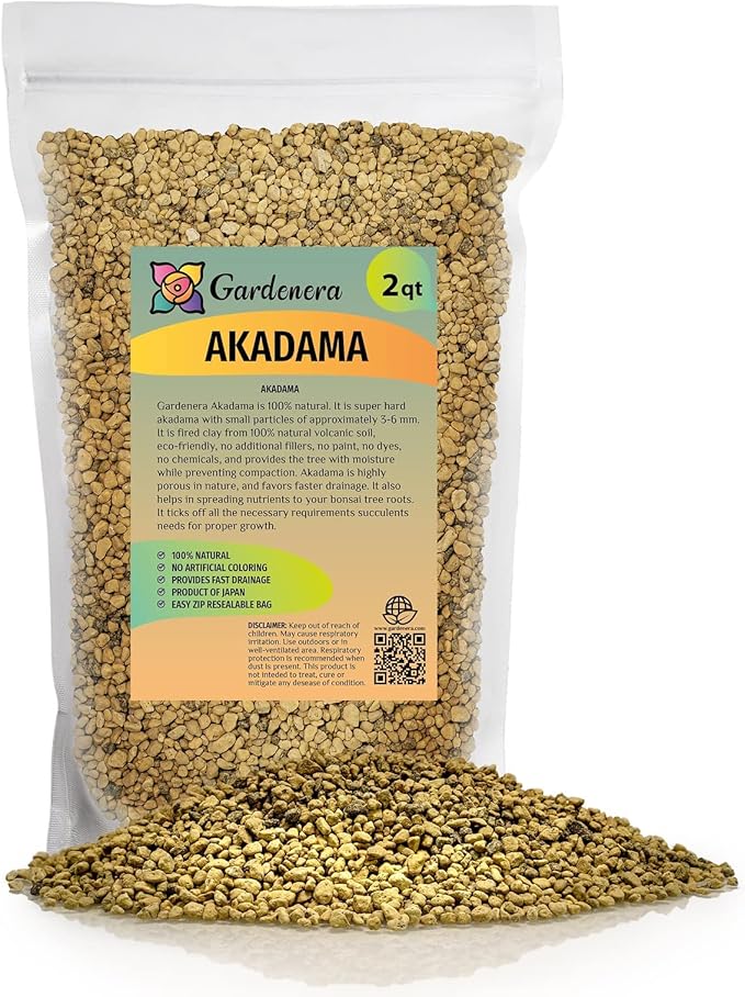 Pure Hard Akadama for Bonsai/Succulent Soil - (3mm-6mm) Small Grain for Cactus, Bonsai Plants Soil Amendment, Prevent Over Water, Provides Optimal Water Retention, Fast Drainage (2 Quart)