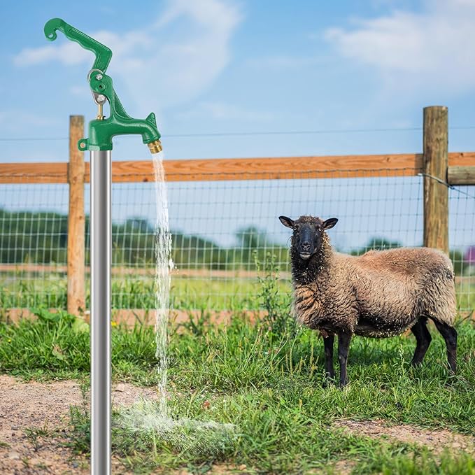 Frost Proof Yard Hydrant Head Assembly,Frost Free Outdoor Faucet Freeze Proof Hydrant Faucet Head for Yard Farm Irrigation,Adapt to 1" NPT Male Thread Pipe with 3/8"-16 Nut Rod,Connect 3/4" Hose